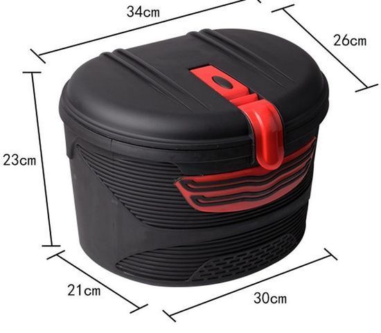 Пластиковая корзина с замком на руль (Черный)