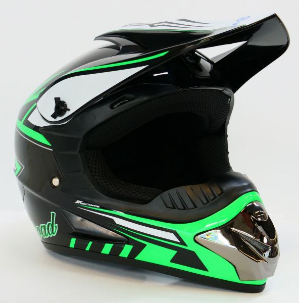 Шлем кроссовый MOTAX глянцево-черный-зеленый