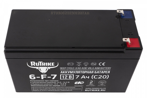 Аккумулятор RuTrike 6-F-7 (12V7A/H C20)