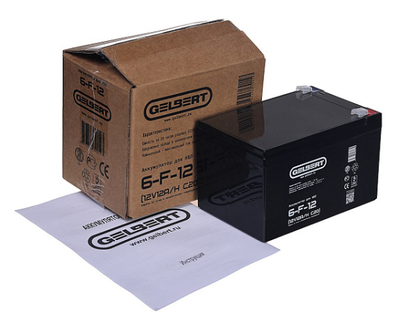 Аккумулятор для ИБП Gelbert 6-F-12 (12V12A/H C20)