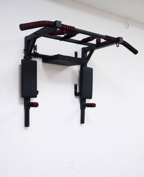 Турник - брусья - пресс POWERFIT в 5 в 1 мультихват черный